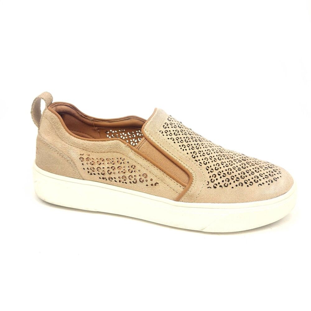 Vionic Kimmie Perf Sneaker Wheat Beige Leather Women's size 7.5 Loafer Shoe